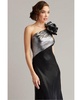 Women's Korra One Shoulder Metallic Contrast Gown