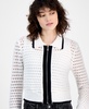 Women's Open-Stitch Zippered Cardigan