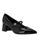 Women's Zands Pointed Toe Mid-Block Heel Patent Mary Janes Pumps