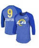 Men's Threads Matthew Stafford Royal Los Angeles Rams Super Bowl LVI Name Number Raglan 3/4 Sleeve T-shirt