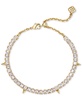 14k Gold-Plated Spike Cubic Zirconia Adjustable Tennis Bracelet