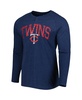 Men's Heather Navy Minnesota Twins Inertia Raglan Long Sleeve Henley T-shirt