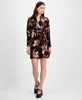 Women's Printed Satin Faux-Wrap Dress, Created for Macy's 