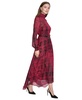 Women's Mock-Neck Belted Chiffon Maxi Dress