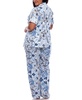 Plus Size Short Sleeve Pants Tropical Pajama Set, 2-Piece