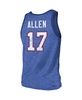 Men's Threads Josh Allen Royal Buffalo Bills Name & Number Tri-Blend Tank Top