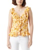 Women's Aniya Printed Ruffled V-Neck Top