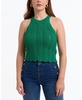 Women's Scallop Hem Pointelle Sweater Halter Top