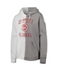 Women's Gray and White Alabama Crimson Tide Split Pullover Hoodie