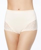 Women's  Firm Tummy-Control Lace Trim Microfiber Brief Underwear 2 Pack X054