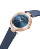 Women's Quartz Classic Blue Genuine Leather Watch 34mm