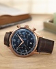 Men's Swiss Automatic Chronograph Multifort Brown Leather Strap Watch 42mm