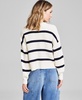 Petite Striped Cropped Sweater, Exclusively at Macy's