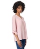 Petite Collarless V-Neck Tunic Blouse