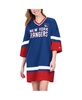 Women's Blue New York Rangers Hurry-Up Offense Boxy V-Neck Half-Sleeve Sneaker Dress