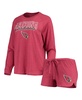 Women's Cardinal Arizona Cardinals Meter Knit Long Sleeve Raglan Top and Shorts Sleep Set