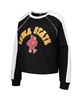 Women's Black Iowa State Cyclones Blindside Raglan Cropped Pullover Sweatshirt