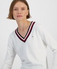 Women's Contrast-Trim V-Neck Sweater