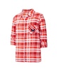 Women's Red Washington Capitals Mainstay Flannel Full-Button Three-Quarter Sleeve Nightshirt