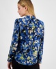 Women's Floral-Print Tie-Neck Blouse, Exclusively at Macy's