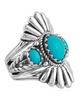 Genuine Sleeping Beauty Turquoise Sterling Silver Crown Ring, Sizes 5-10