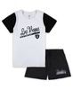 Women's White, Black Las Vegas Raiders Plus Size Downfield T-shirt and Shorts Sleep Set