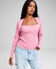 Women's Shrug Rib-Knit Long-Sleeve Sweater, Created for Macy's 