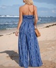 Women's Indigo Paisley Strapless Wide Leg Jumpsuit