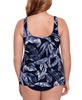 Plus Size Ursula Printed Underwired Tankini Top & Solid Swim Bottoms