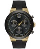 Men's Swiss Chronograph Bold Fusion Black Silicone Strap Watch 45mm