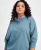 Trendy Plus Size Quarter-Zip Scuba Knit Pullover, Created for Macy's