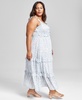 Plus Size Printed Tiered Ruffle Dress, Created for Macy's