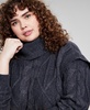 Trendy Plus Size Turtleneck Cable-Knit Sweater, Created for Macy's