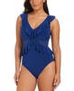 Women's Solid Essentials Mesh Cut-Out One-Piece Swimsuit