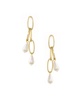 Oval Link Pearl Dangle Earrings