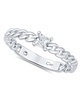 Demi Fine Cubic Zirconia (0.3 ct.t.w.) Frozen Chain Link Ring in Fine Silver Plated