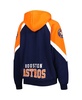 Women's Navy, Orange Houston Astros Hail Mary Full-Zip Hoodie