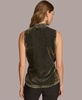 Women's Crocodile Burnout Velvet Faux-Wrap Top