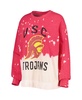 Women's Cardinal USC Trojans Twice As Nice Faded Dip-Dye Pullover Sweatshirt