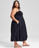 Plus Size Cotton Strapless Bubble Dress, Created for Macy's 