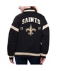 Women's Black New Orleans Saints Tournament Full-Snap Varsity Jacket