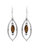 Sterling Silver Marquise Tiger's Eye Dangle Earrings