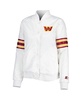 Women's White Washington Commanders Line Up Satin Full-Snap Varsity Jacket