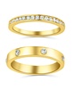 Cubic Zirconia Duo Band Ring, Set of 2