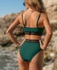 Women's Sporty Crossover Bikini Top & High-Rise Bottoms Set