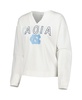 Women's White North Carolina Tar Heels Sunray Notch Neck Long Sleeve T-shirt and Shorts Set