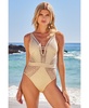 Women's Metallic Plunge-Neck One-Piece Swimsuit