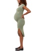 Supersoft Cap-Sleeve Shirred Maternity Dress