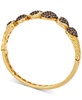 Chocolate Diamond & Vanilla Diamond Pavé Heart Bangle Bracelet (5-1/20 ct. t.w.) in 14k Gold