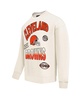 Men's Cream Cleveland Browns Turn It Up Pullover Sweatshirt